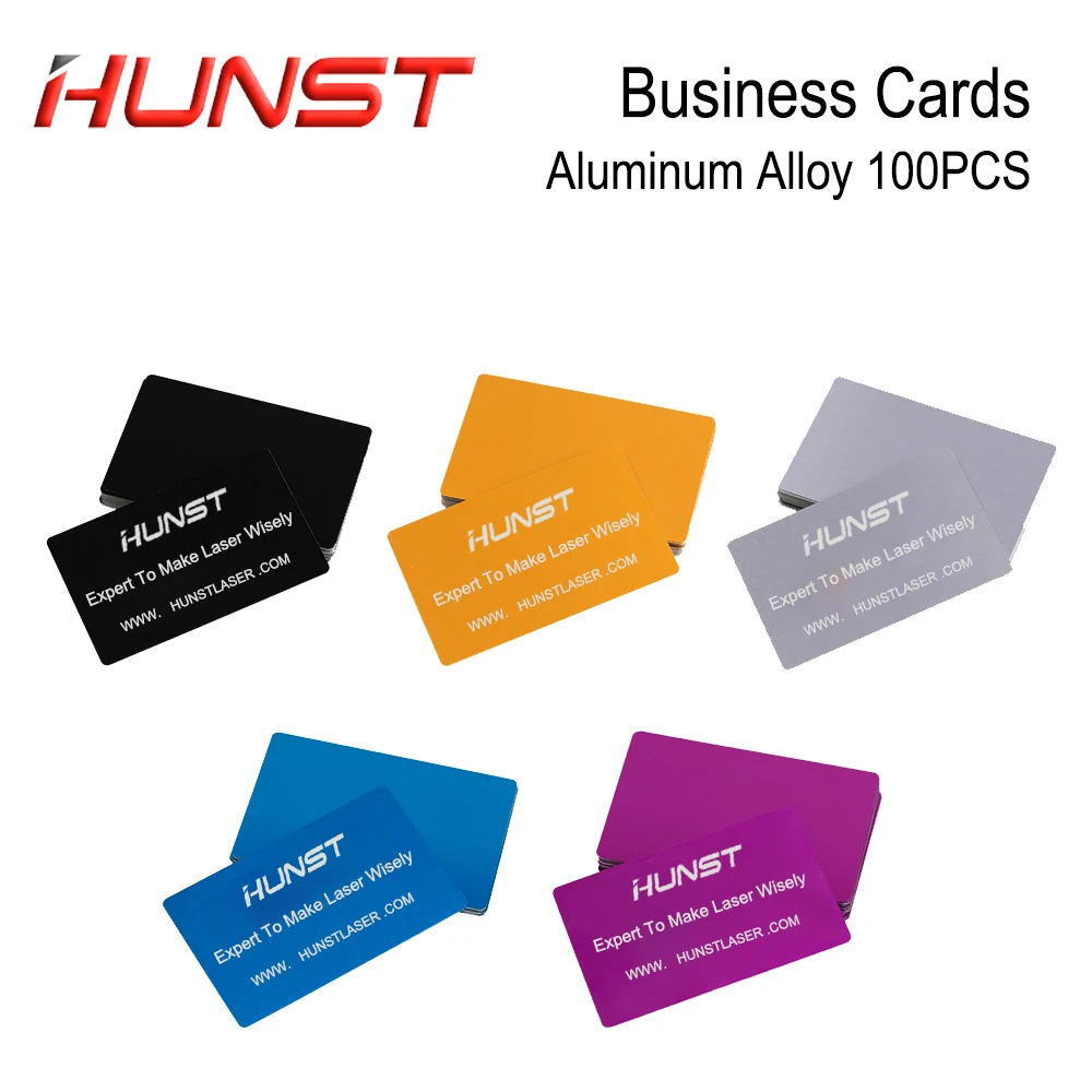 100pcs/Lot Multicolor Business Card Smooth Blank Name Cards Aluminium Alloy Metal Sheet Debugging Laser Engraved Marking Machine