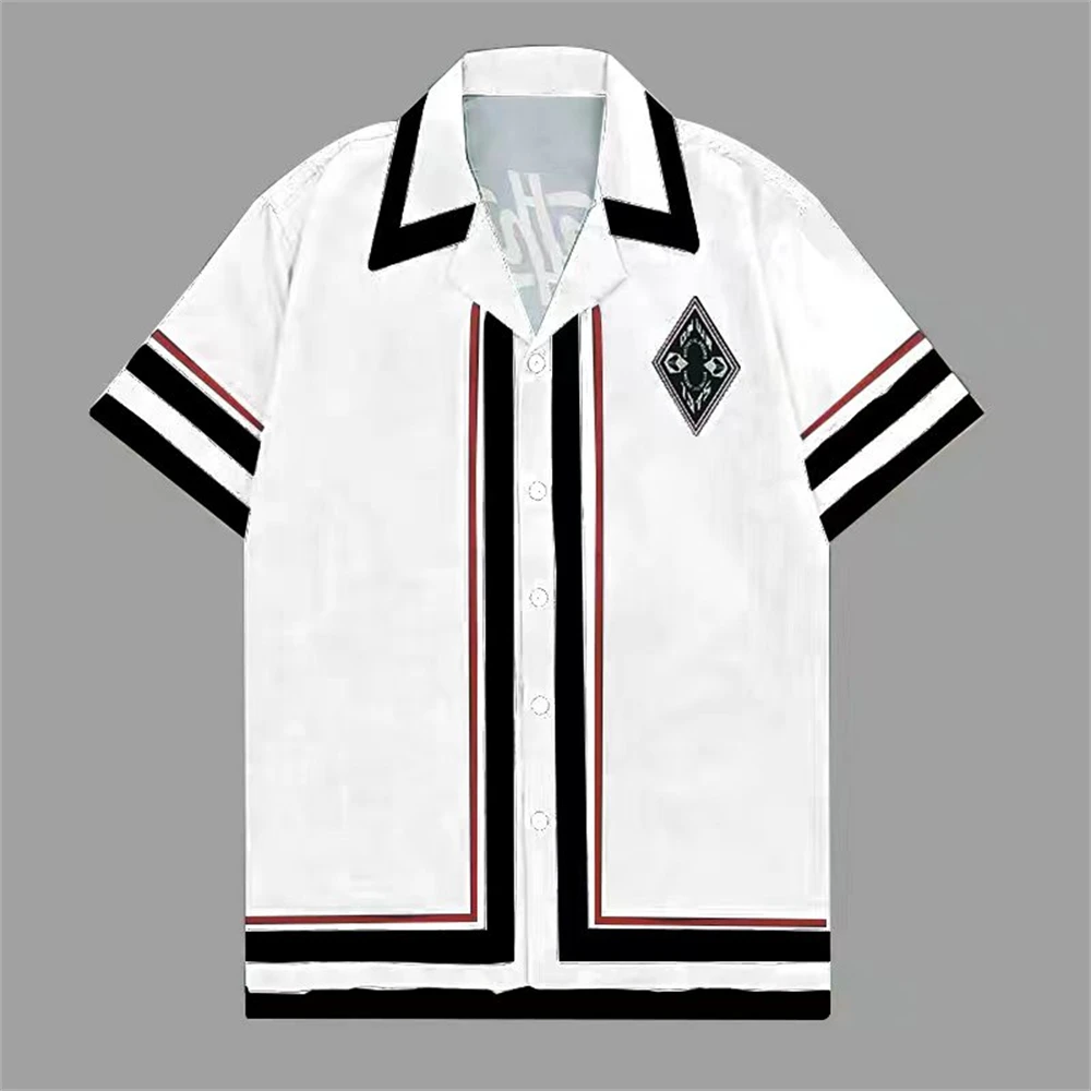 2024 New Men\'s Short Sleeve Shirts Fashion Shirts Hawaiian Casual Comfortable Vacation Travel Oversized Men\'s Tops