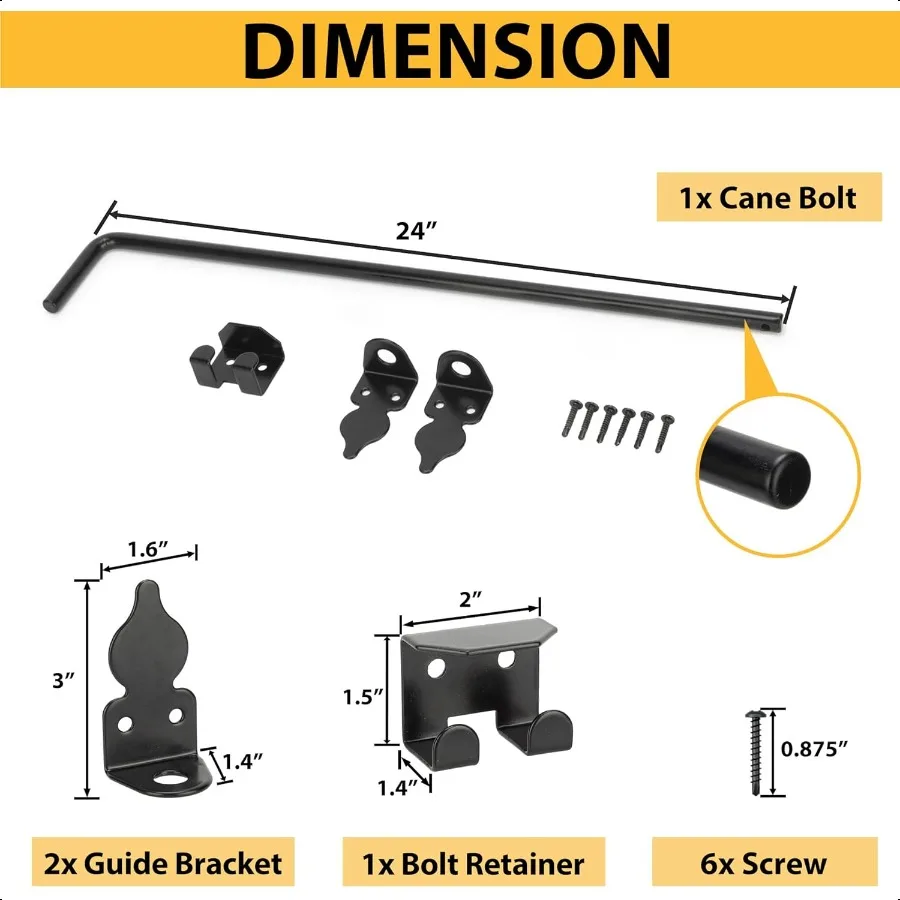 مسامير قصب شديدة التحمل مقاس 24 بوصة للبوابات مع مسحوق أسود مقاوم للصدأ، قضيب قطرة لبوابات أسوار الفينيل الخشبية والبلاستيكية