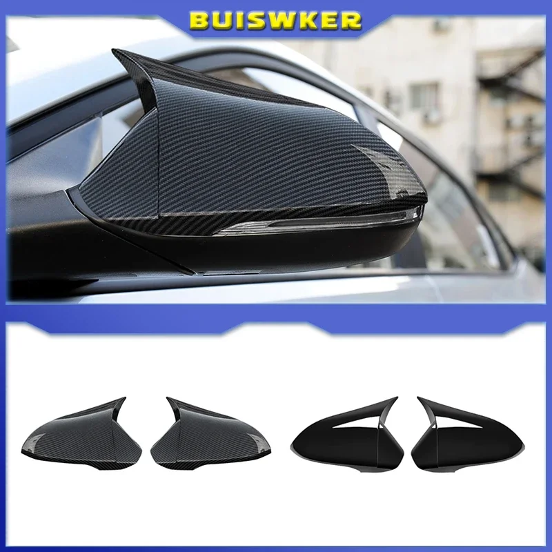 

2Pcs Auto ABS Exterior Horn Shape Rearview Mirror Cover Trim Sticker Decoration For Hyundai MISTRA 2014-2019 Car Accessories