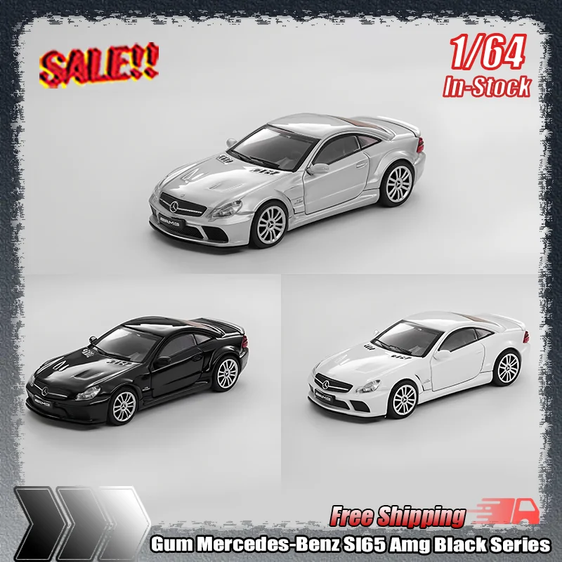 

New Gum 1:64 Mercedes-Benz Sl65 Amg Black Series Simulation Alloy Miniature Die-Cast Car Model Custom Children'S Collectible Toy