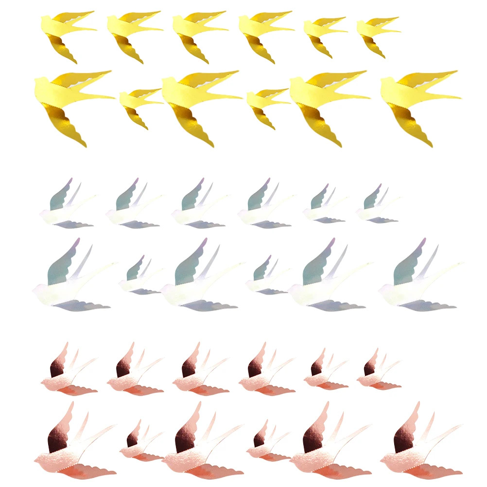 

36 Pcs Metal Swallow Decoration Boho Ornament Home Paper Room Decorations Office