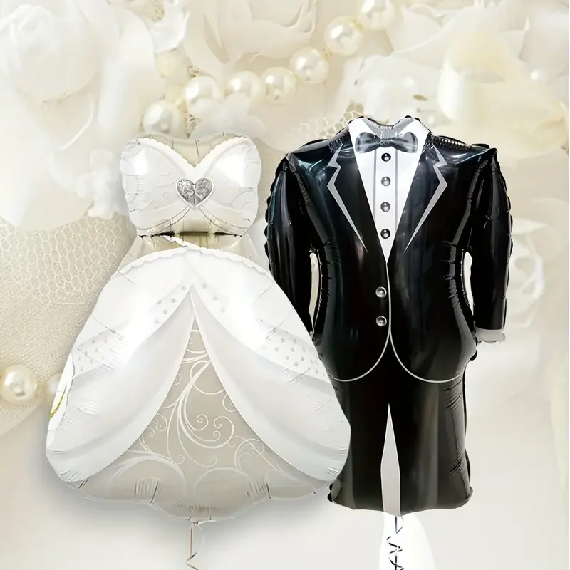 2pc/8pcs Groom and Bride Dress Aluminum Film Balloon Valentine\'s Day Wedding Wedding Birthday Party Decoration