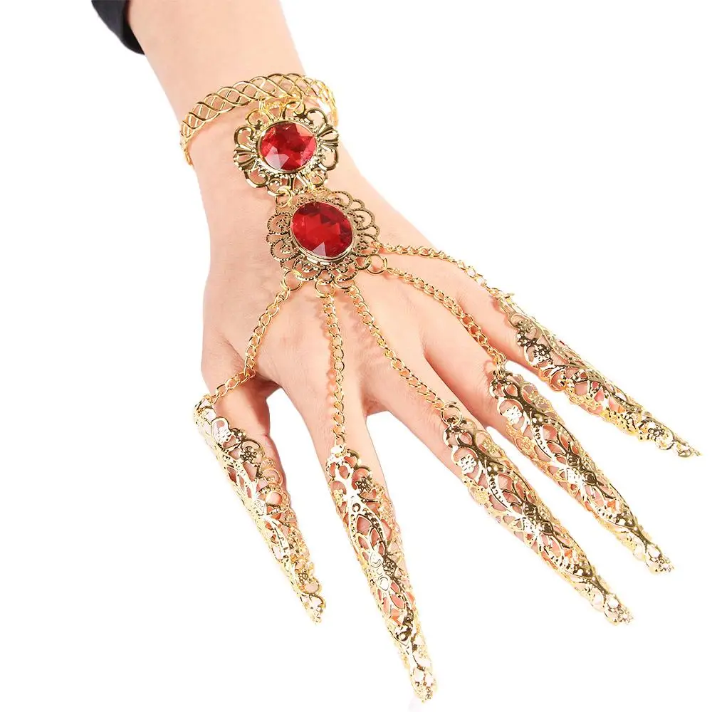 Fashion Girl's Belly Dance Finger Indian Thai Golden Finger Bracelet Jewelry