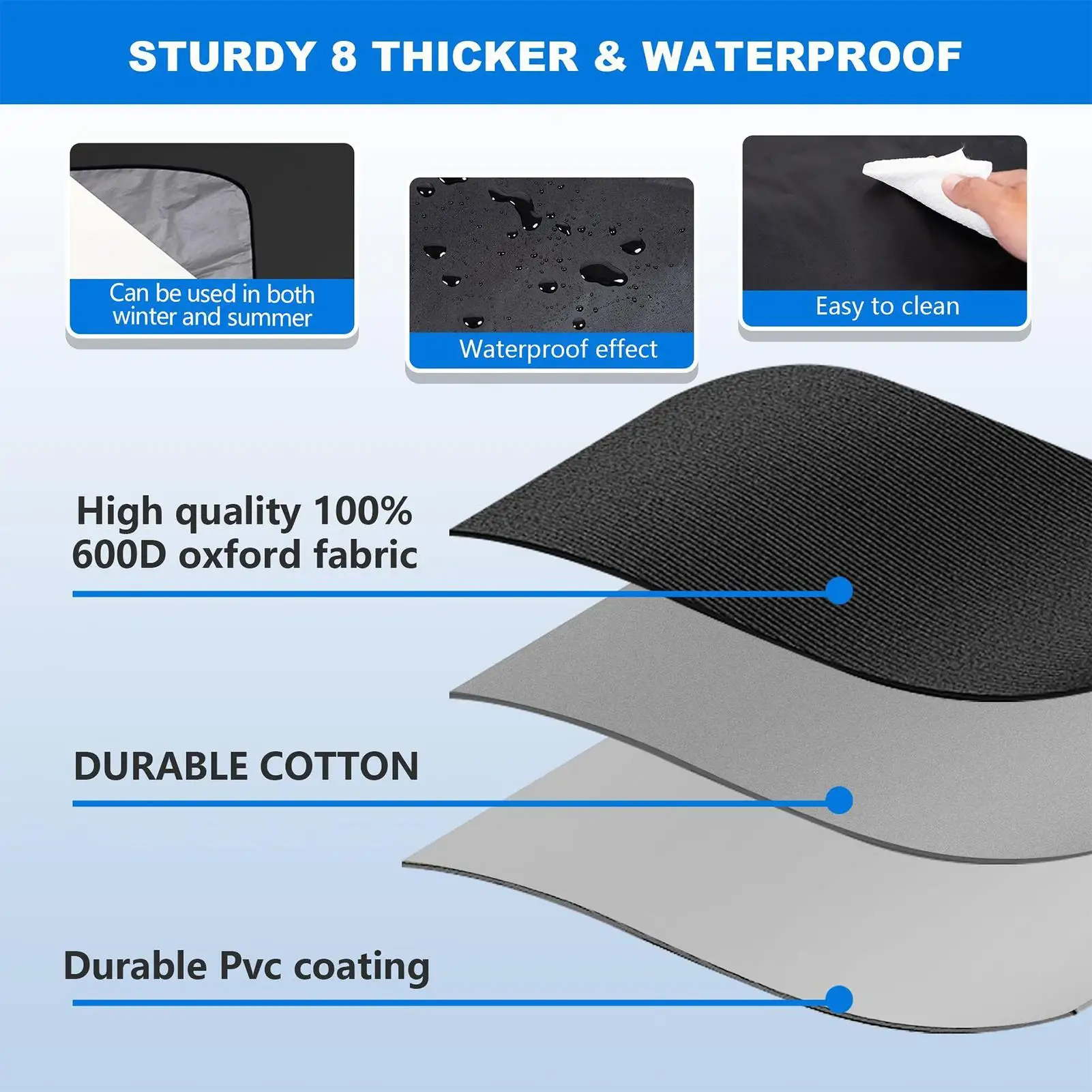 

Windshield Cover For Snow Oxford Cloth Windscreen Frost Cover Thickened Windshield Sunshade For Commuting Winter Outdoor Truck