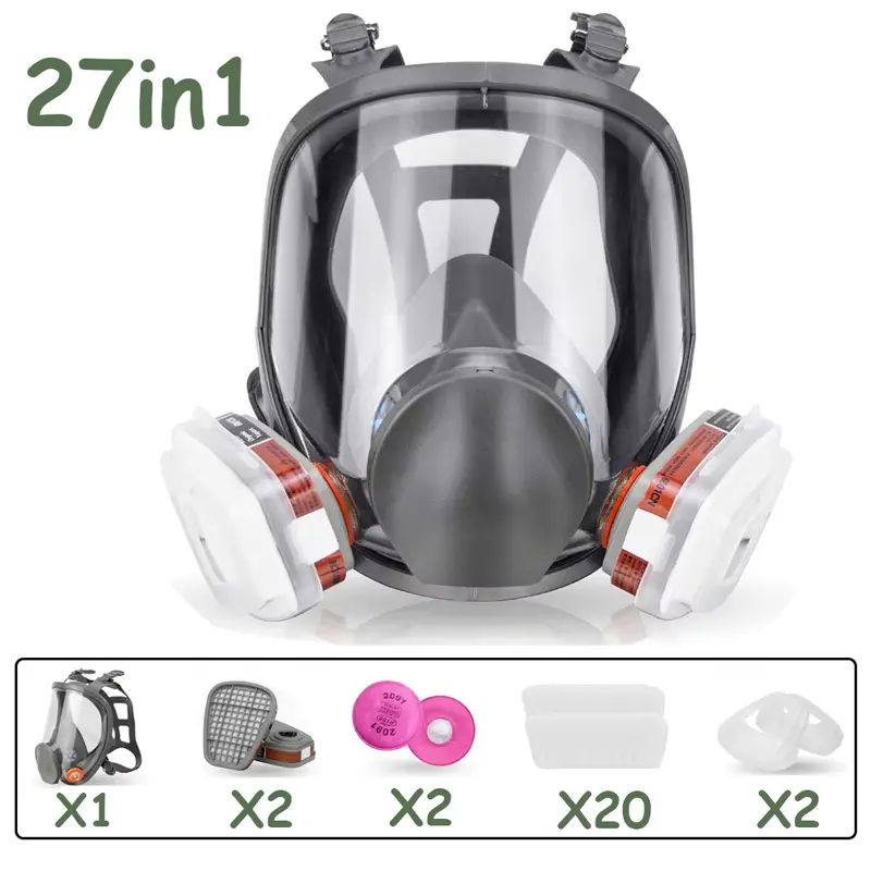 Mascarilla de gas industrial 6800 de cara completa con filtros