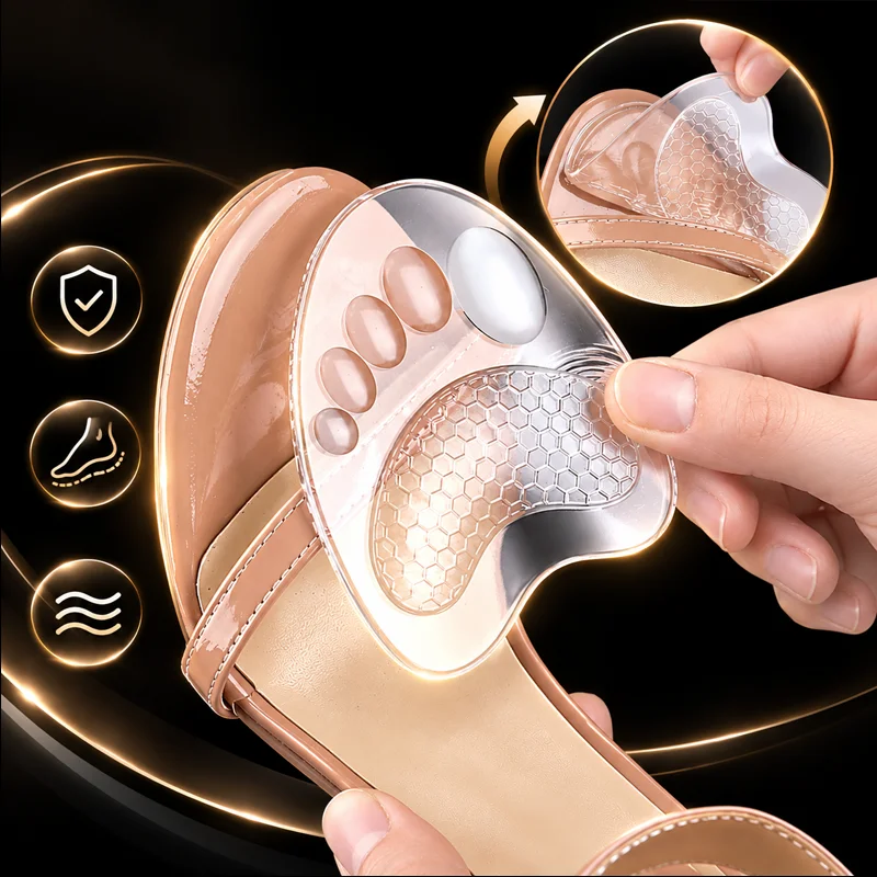 Silicone Forefoot Pads in the Shape of Cat Paws for Massaging the Forefoot, Suitable for High Heels, Increase Sole Friction and Relieve Pressure on the Forefoot Pads