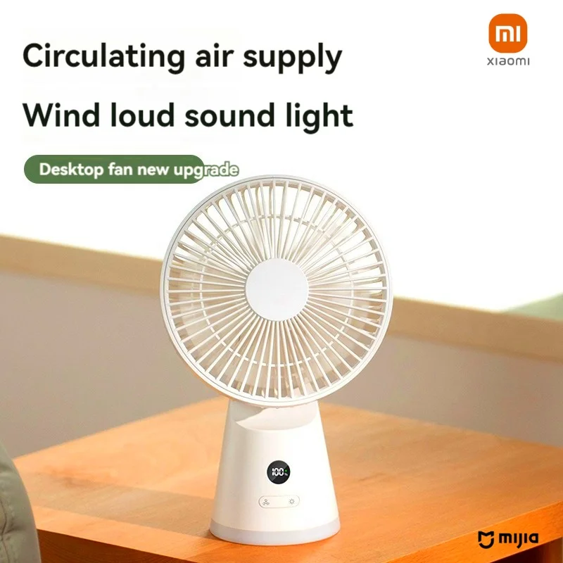 

XIAOMI New Type Portable Mini Desk Fan USB Rechargeable Handheld Mini Electric Fans Cordless Air Cooling Small Fan 4 Gears Speed