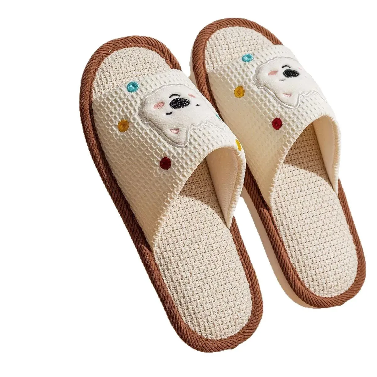 Womens Linen Slippers Breathable Anti Slip Indoor Cotton Summer Comfortable Couple Shoes image 5