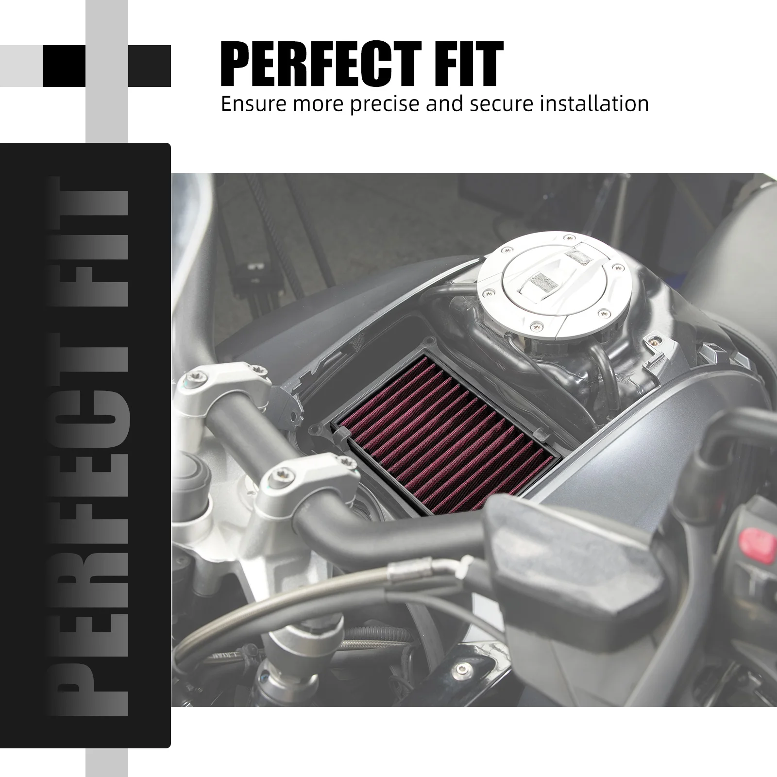 Für BMW R1250 GS /Adventure 2018-2024 Motorrad Hochleistungs-Luftfilter R1200GSA R1250R R1250RS R1250RT R1200 GS Adventure /R /LC – Detail 7