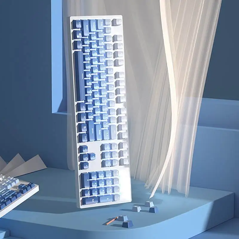 104 Teclas Gradiente Azul Keycaps Set PBT OEM Perfil Chave Caps Keycaps para 61/87/104 Acessórios Teclado Do Computador