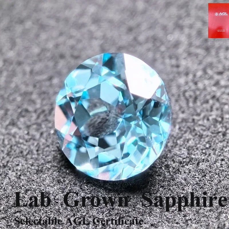 

Оптовая продажа аквамаринового цвета круглой формы, выращенный в лаборатории сапфир, чрезвычайно блестящее качество, усовершенствованные материалы для изготовления ювелирных изделий AGL Certi