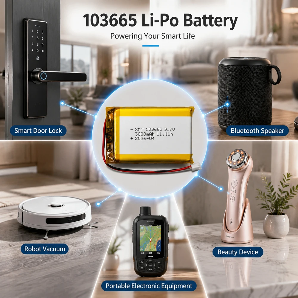 103665/103565 3.7V 3000mAh Akumulator litowo-polimerowy, złącze PH2.0, bateria zamienna, oryginalny power bank — zdjęcie produktu 4
