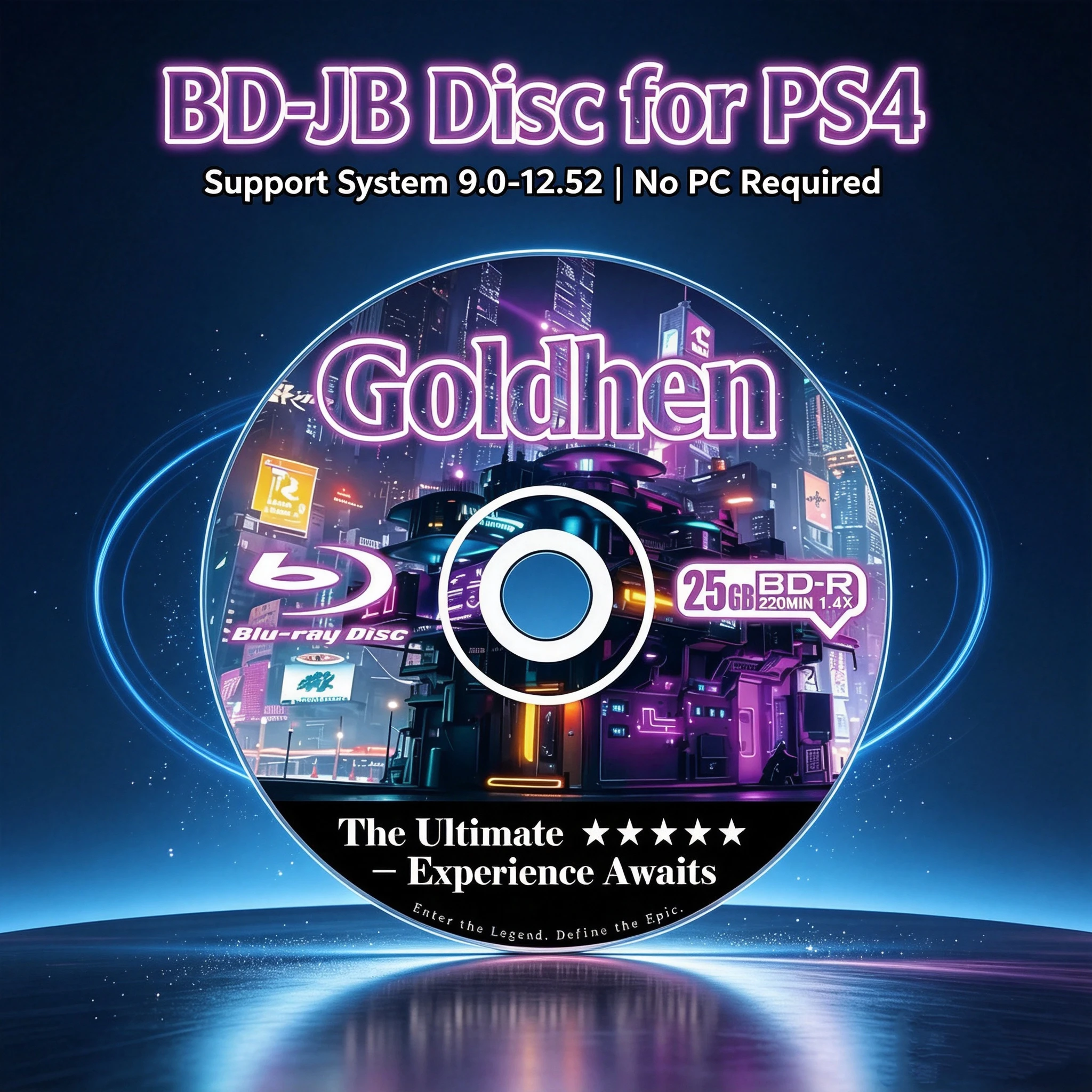 All‑in‑One Disc for PS4 Console Support 9.0‑12.52 System Version No Computer Needed BD‑JB Disc