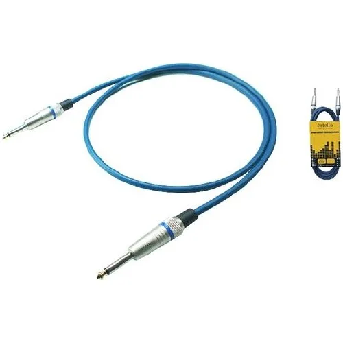 Estello E1001 1 Meters Blue 6,3mm Mono + 6,3mm Pvc Patch Cable