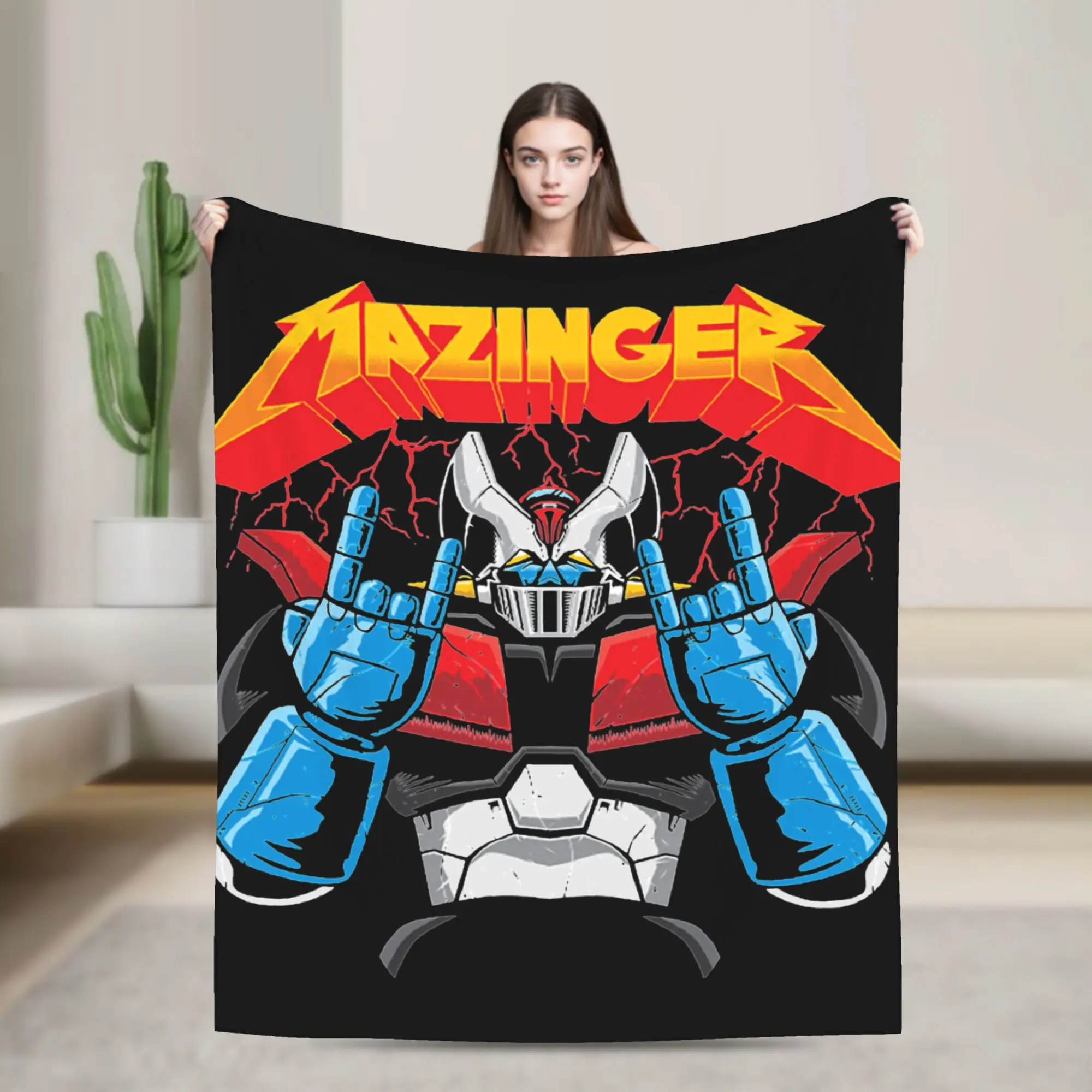 Mazinger Z Grendizer Flannel Blankets Goldorak Actarus Fashion Throw Blanket for  Sofa Bedding Lounge 200x150cm Quilt