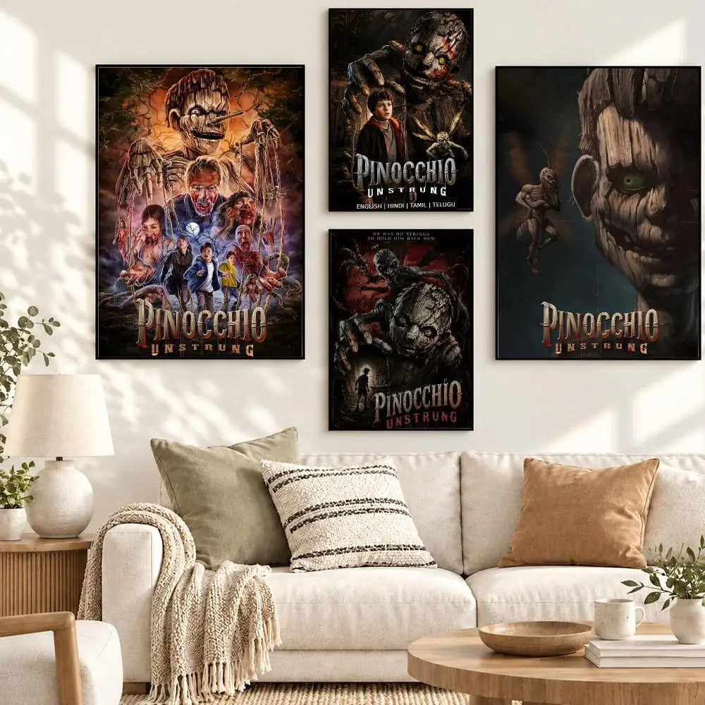 Pinocchio Unstrung Horror Movie Dark Puppet Gothic Art Poster Decorative art prints for the home, holiday gifts, unframed
