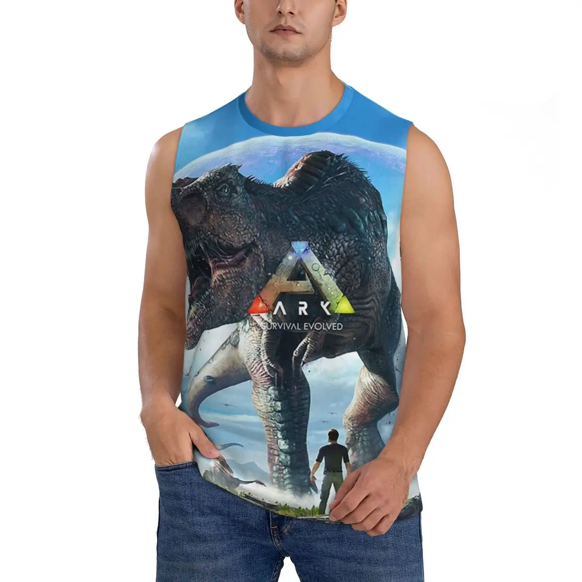 Idée de cadeau Ark Survival Evolved, débardeurs sans manches pour hommes, séchage rapide, respirant, pour la salle de sport, la course à pied, l'été, décontracté, sport