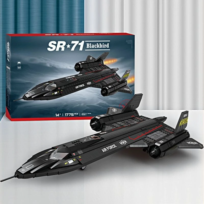 

1775PCS SR-71 Blackbird Fighter Building Blocks Air Force Reconnaissance Aircraft Model Building Blocks Display Children's Toys