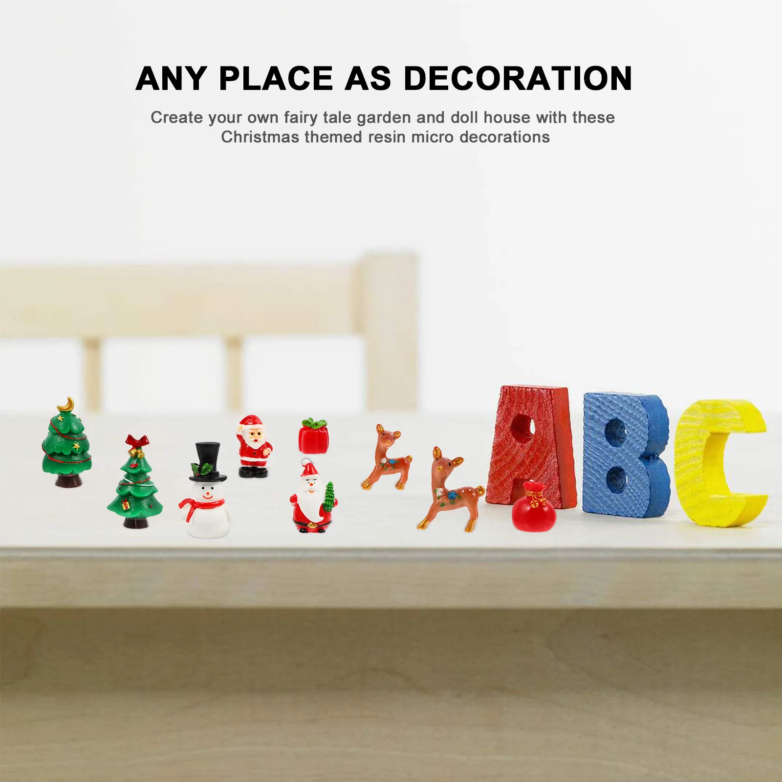 

30Pcs Mini Resin Christmas Ornament Elk Sled Scene for Home Room Desk Shelf Tree Decor Craft Gift Set Resin Art Crafts