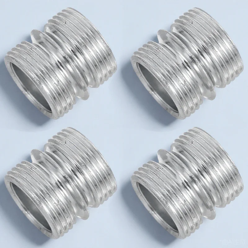 

4pcs Nut Double-Headed Threaded Shelf Support Secure Dual-Slot Connector Cold Replacement Parts For Wire Shelving