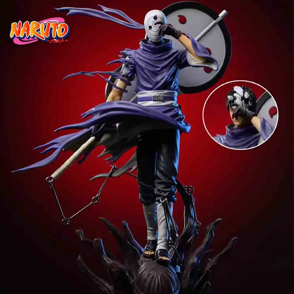 New 28cm Naruto Anime Figures Uchiha Obito Action Figures Double-headed  Anime PVC Collection Model Toys  Doll Gifts