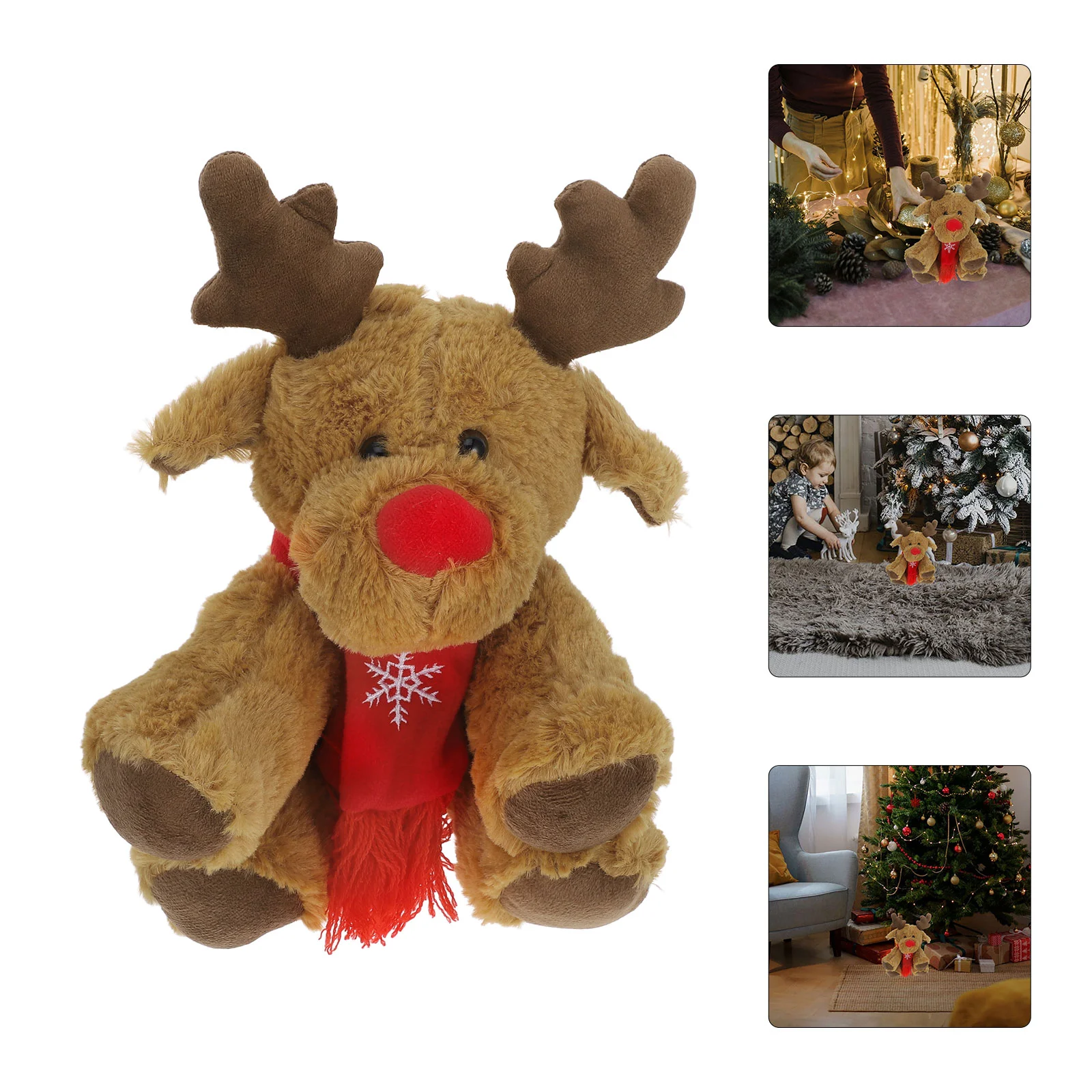 29 cm coisas animais elk brinquedo de pelúcia nariz vermelho natal marrom natal temático bebê