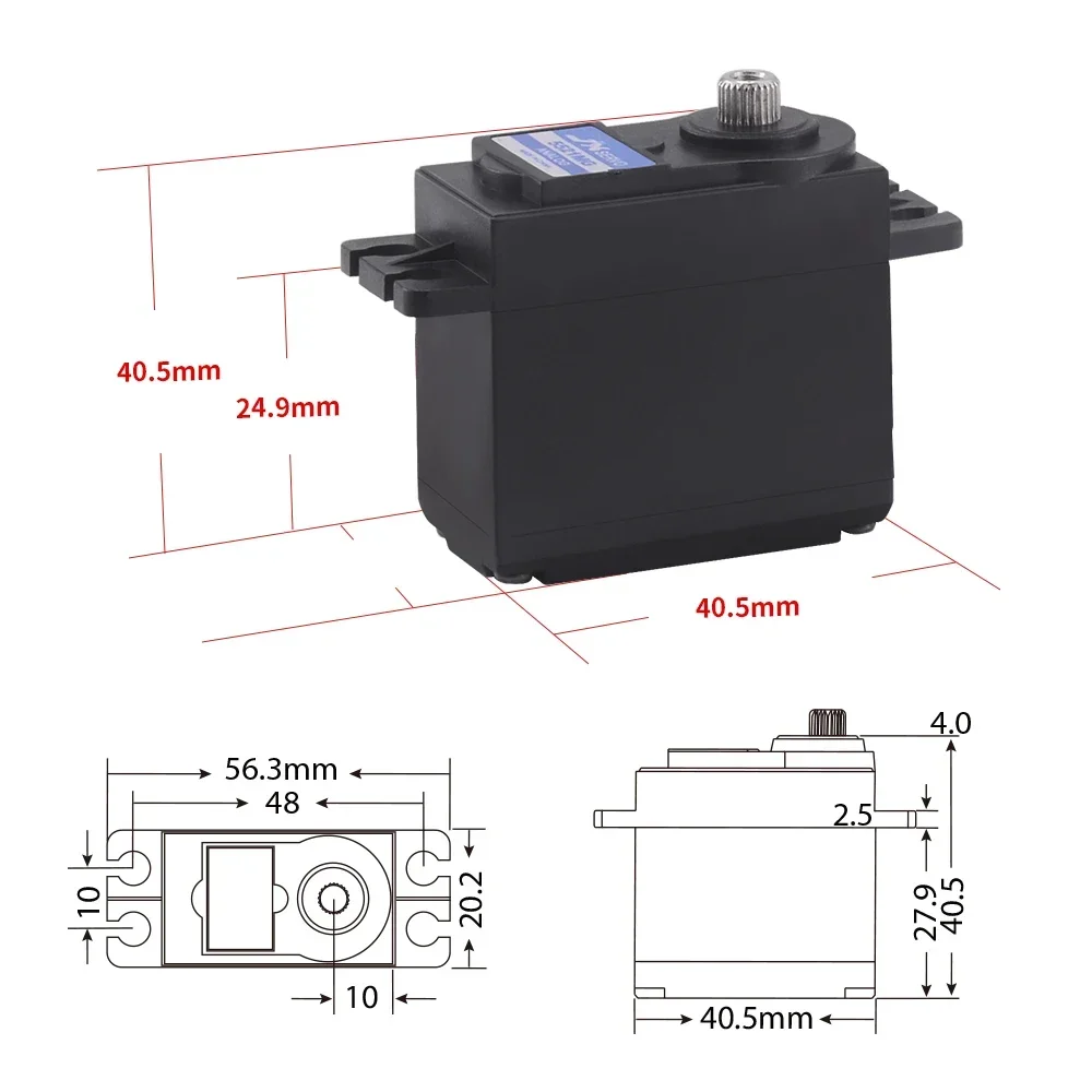 Jx servo PS-5521MG 20kg alto torque metal engrenagem standrd servo analógico para rc carro robô avião servo modelos rc peças de reposição