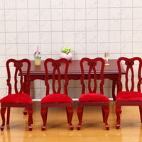 Cute Dollhouse Table Miniature 1:12 Decor Accessories Gifts Dining Room DIY Toys Ornament Dining Table and 6 Years Old