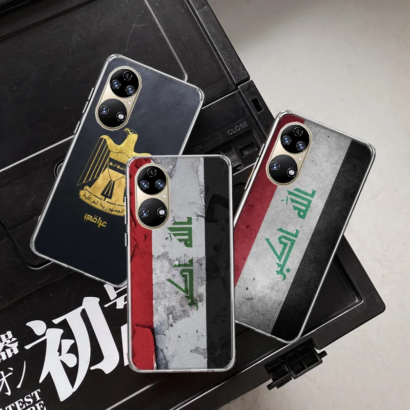 Iraqi Iraq National Flag Phone Case For Huawei P50 Pro P40 P30 Lite P20 P10 Mate 40 Pro 30 20 Lite 10 Cover Shell Coque