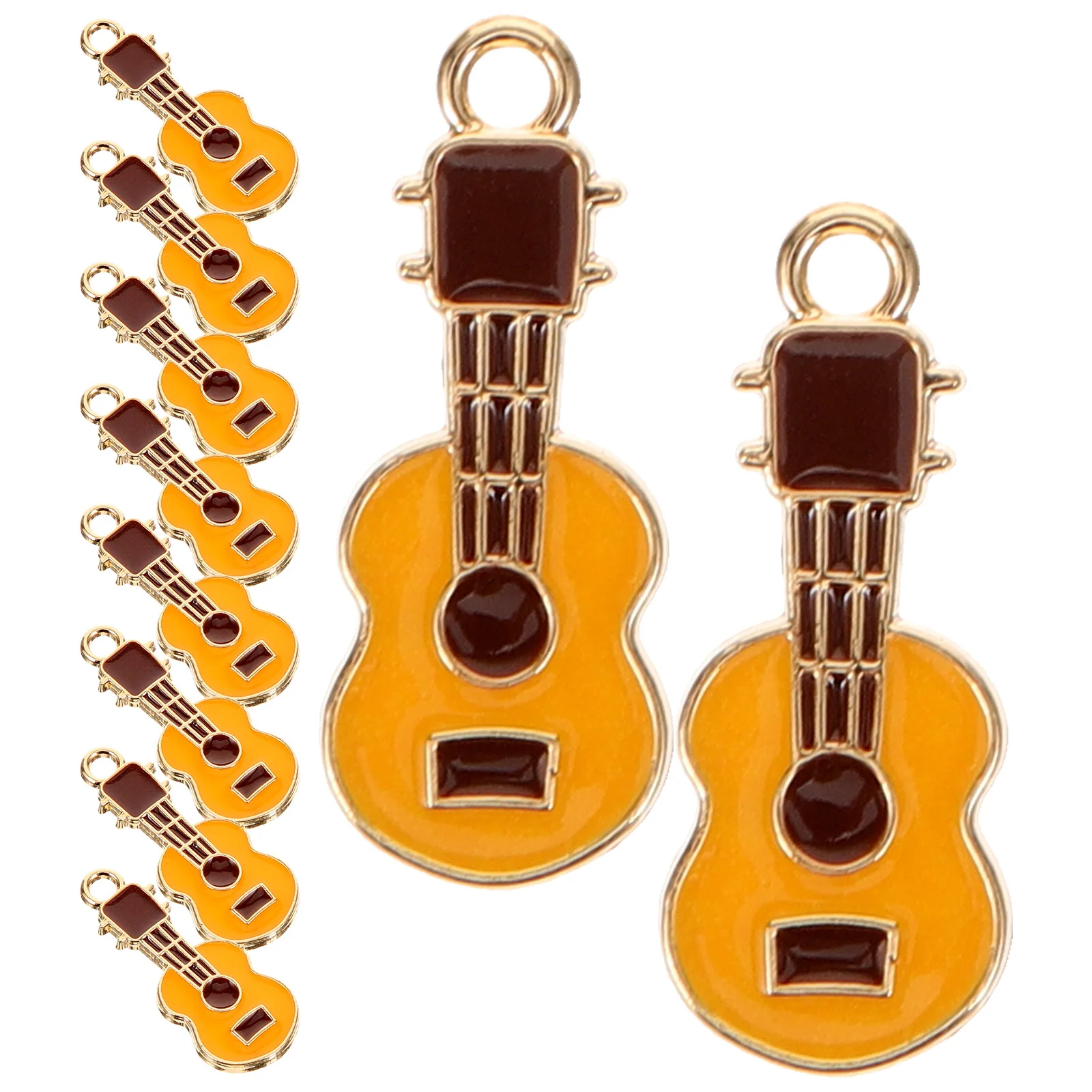 

10 Pcs Cute Pendant Guitar Jewelry Instrument Design Hanging Charms Metal Pendants