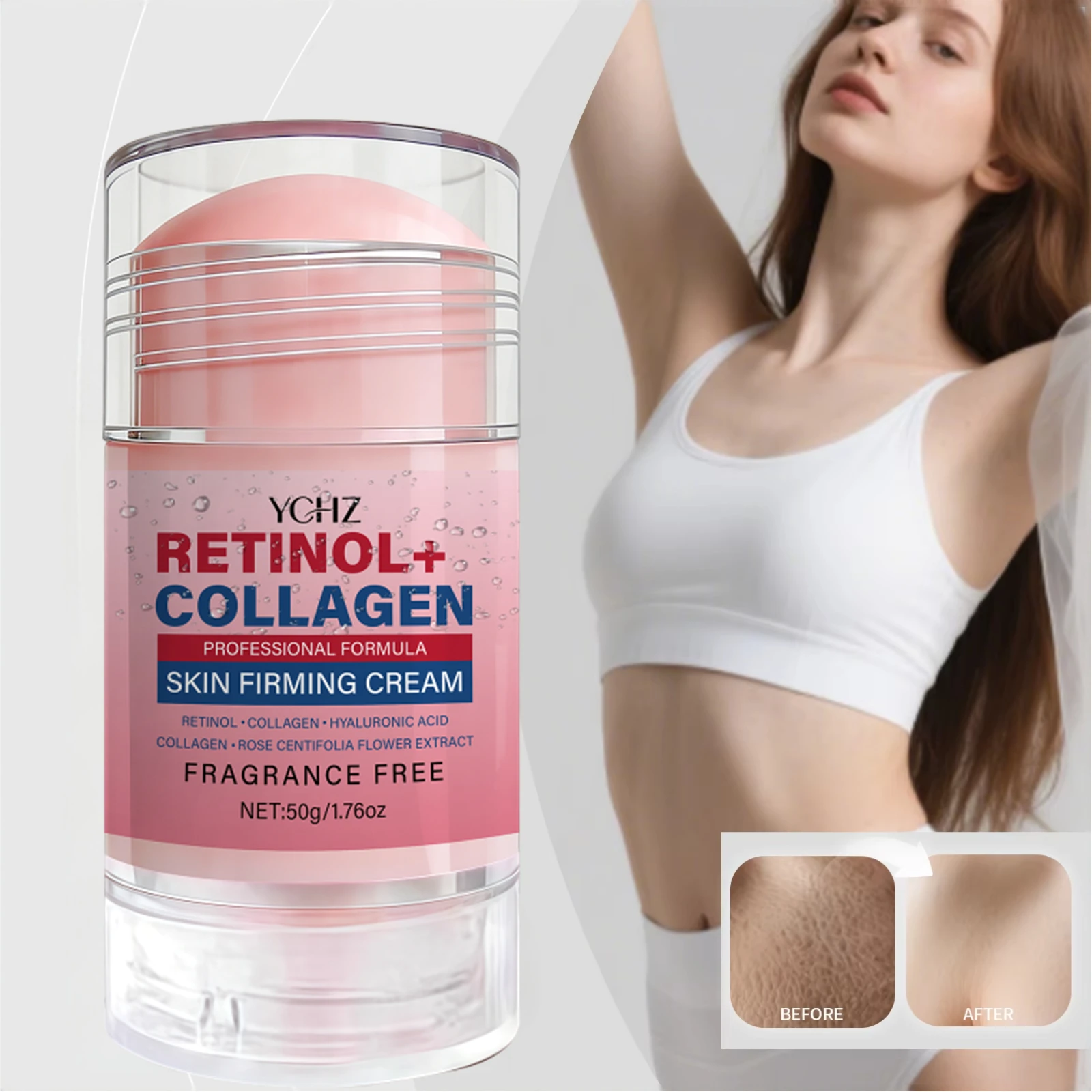 Retinol Collagen Moisturizing Stick, Containing Hyaluronic Acid and Vitamin E, Can Be Used Day and Night to Improve Skin Elasticity and Provide Long-Lasting Hydration and Nourishment.