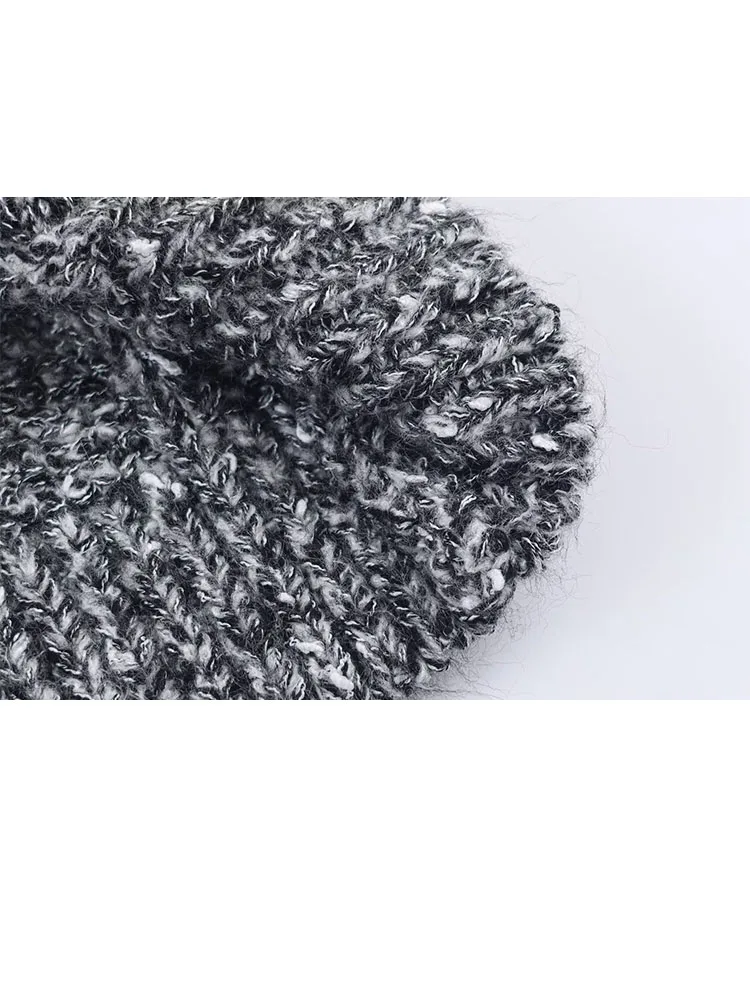 Hh mulher nova moda inverno puff mangas curtas único breasted jaqueta de malha feminina casual estilo rua camisola casaco