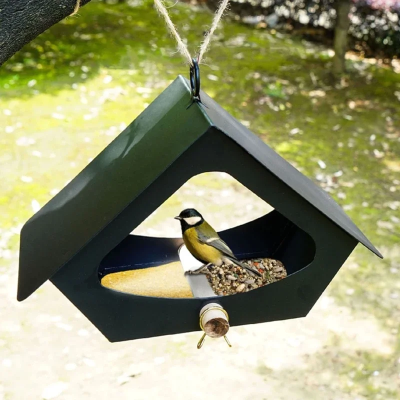 

Bird Feeders Birdwatching Large Capacity Bird Feeders Tray for Attracting Bird Iron Tray For Outdoor Garden