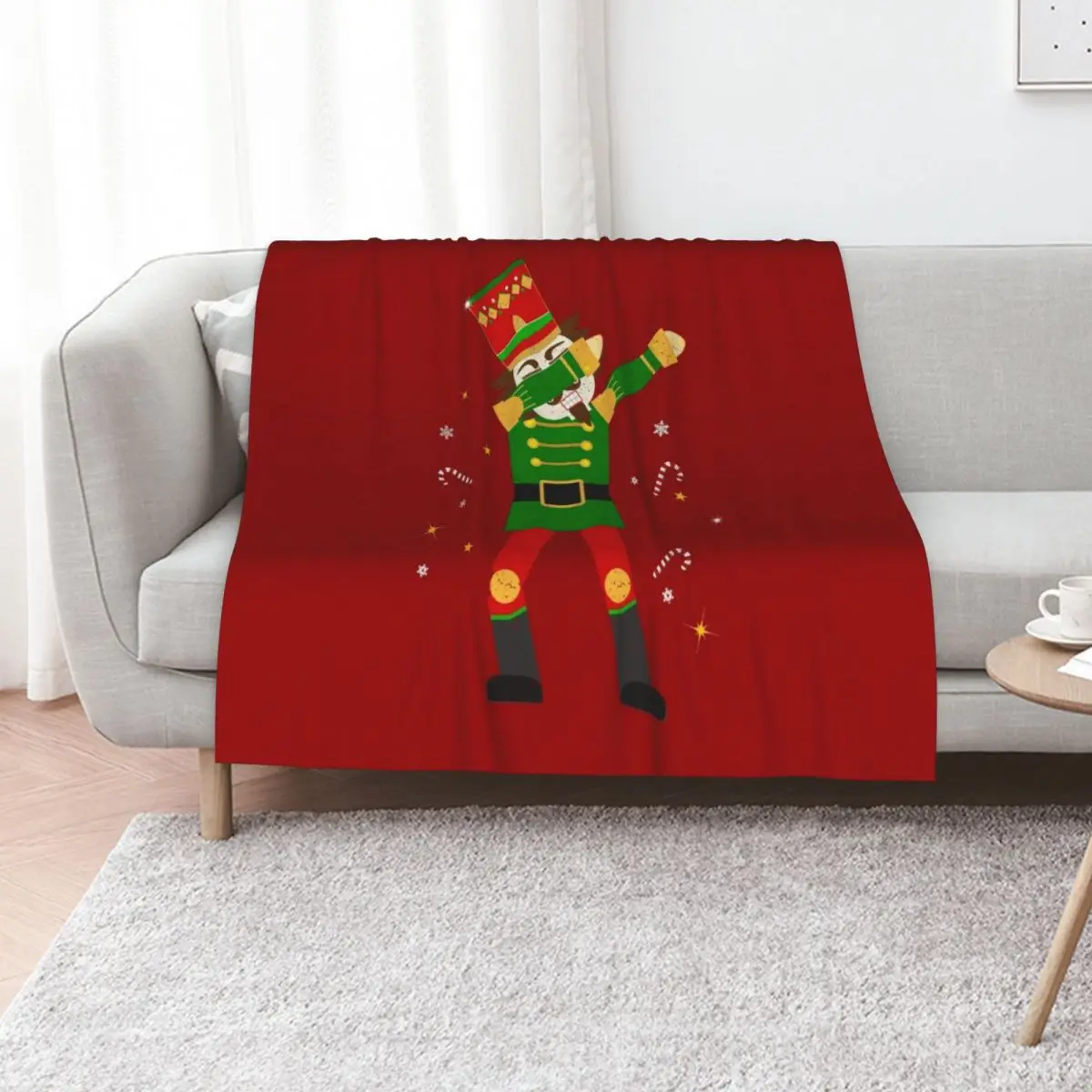 

Nutcracker Dabbing Candy Canes Christmas Dab Funny Christmas Holiday Gift Throw Blanket Sofa Large Bed linens Blankets