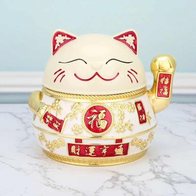 

Lucky Cat Shape Smoking Ashtray With Lid Windproof Smoking Cigarette Ashtray Ash tray Home Office Desktop Decor Ashtray Gift