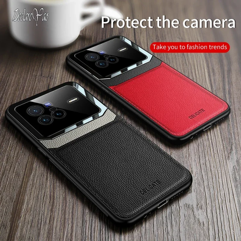 X60 Pro Case DECLAREYAO Ultra Slim Silicone Soft Coque For VIVO X80 X70 X Note X50 X90 X100 Pro Plus Case Leather Hard Acrylic