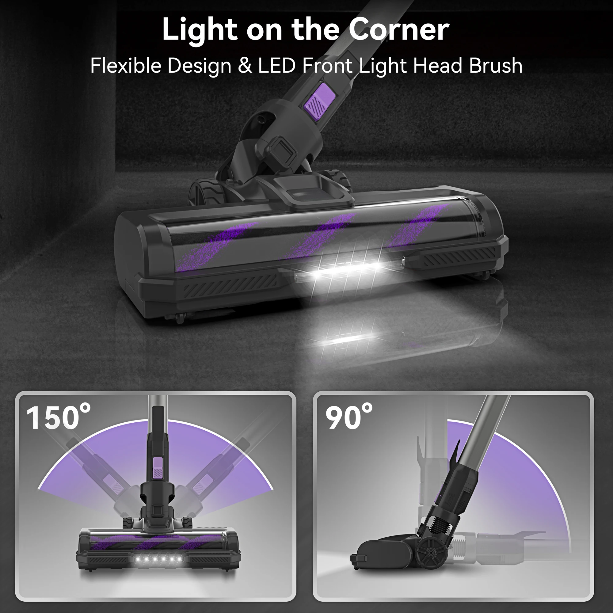 INSE S10 Cordless Vacuum Cleaner, 6-in-1 Stick Vacuum with 30Kpa 350W Suction, Max 50 Min Runtime Rechargeable Vacuum Cleaner