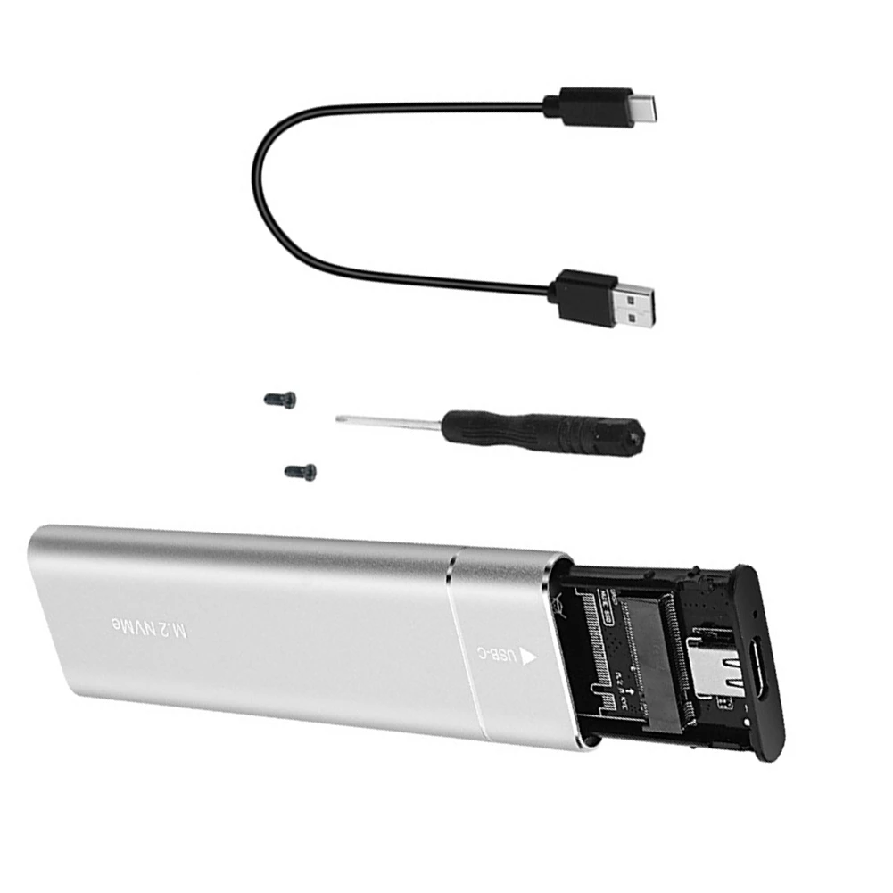 محول Nvme M2 SSD الضميمة USB 3.1 Type-C بروتوكول خارجي M وB&M يدعم مفاتيح إيثرنت الرسومات الفضية