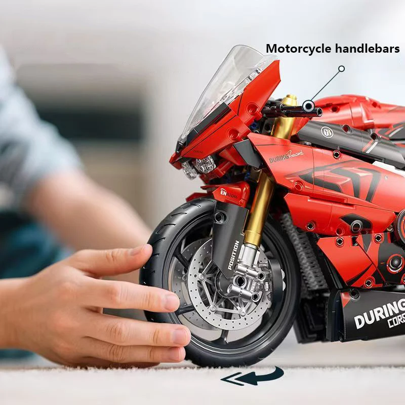 V4s Motorrad-Bausatz, Super-Rennmodell mit Ausstellungsständer, STEM-Spielzeug für Erwachsene und Jugendliche, perfekte Weihnachtsgeschenke – Detail 11