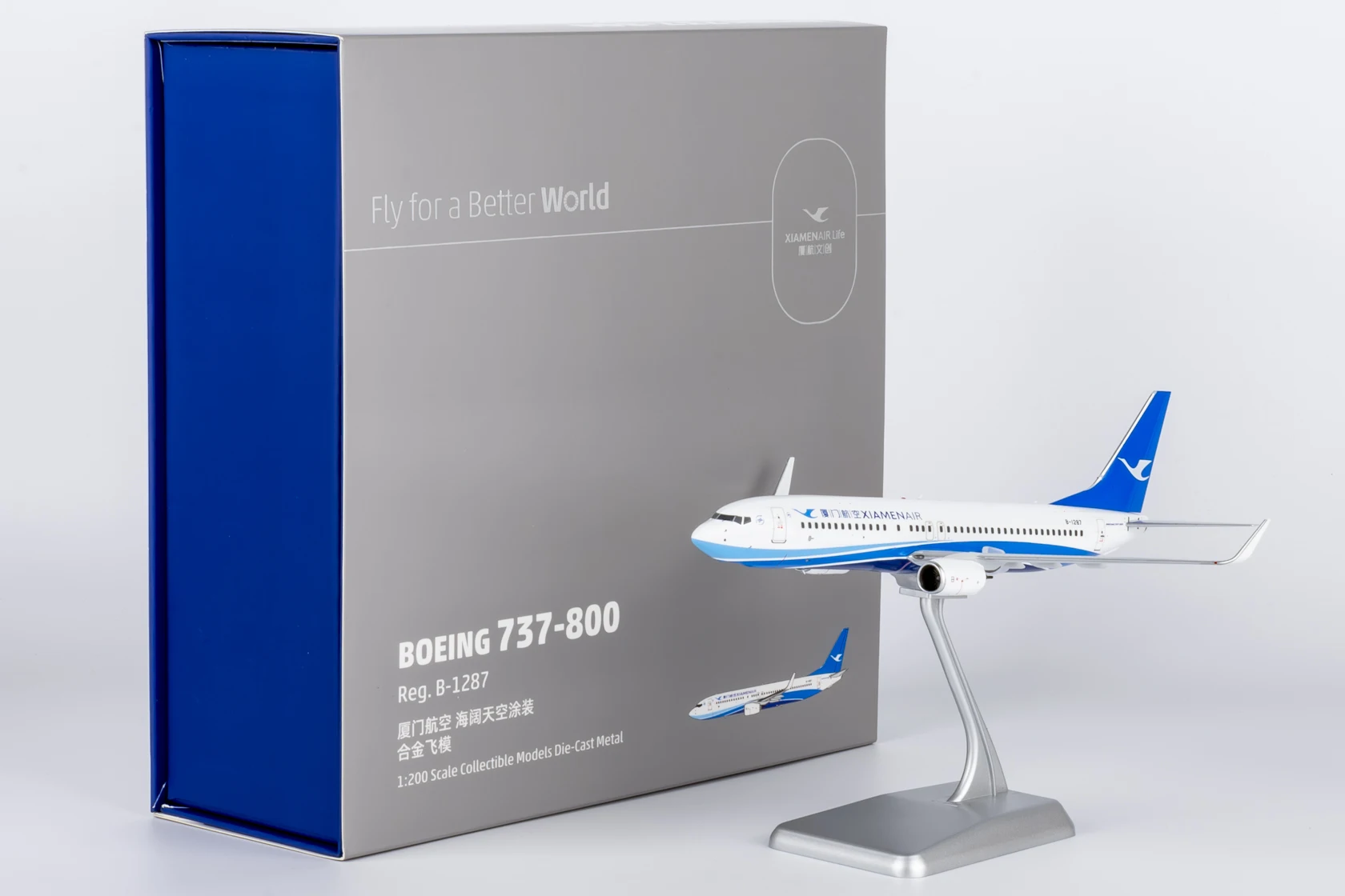 64114 Коллекционный самолет из сплава в подарок, модель NG 1:200 Xiamen Airlines «SkyTeam», Boeing B737-800, литая под давлением модель самолета B-1287
