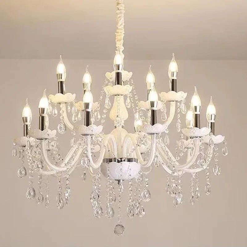 شمعة الحديثة 2025 بريق كريستال 6 الأسلحة الثريا كريستال الثريا المعلقات ضوء السقف إضاءة ديكوريّة الأجهزة #5