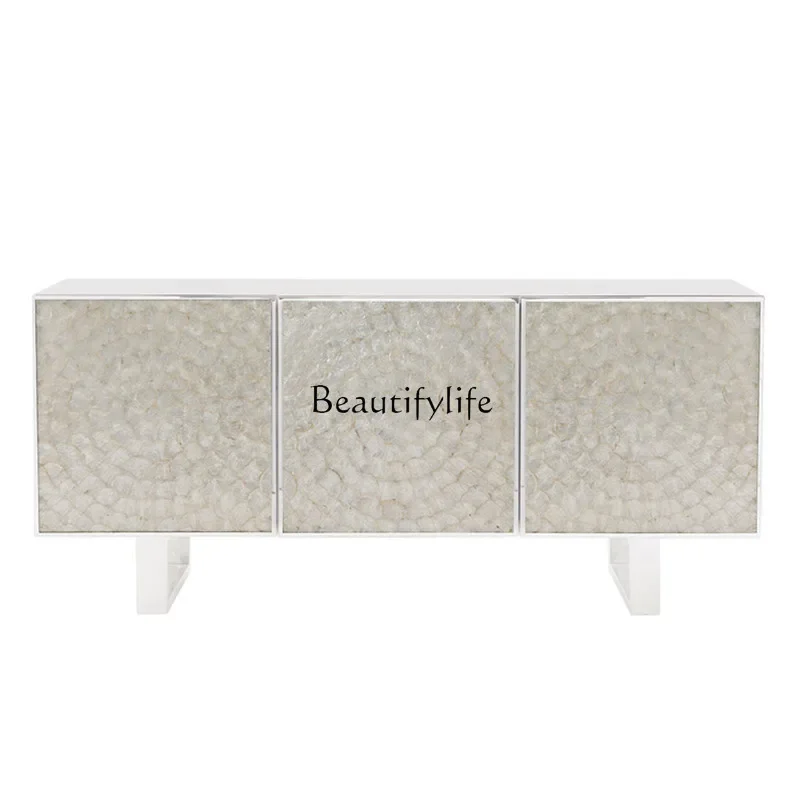 

ls 04American light luxury door cabinet living room decoration ultra-thin solid wood shell TV high cabinet