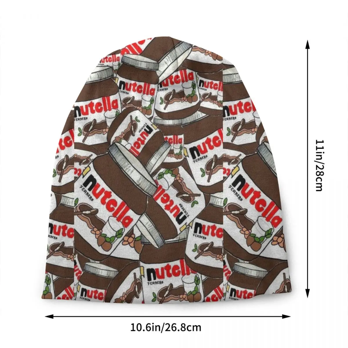 Jar Of Nutellas Chocolate Skullies Beanies Caps Cool Winter Warm Men Women Knitting Hats Adult Unisex Bonnet Hats