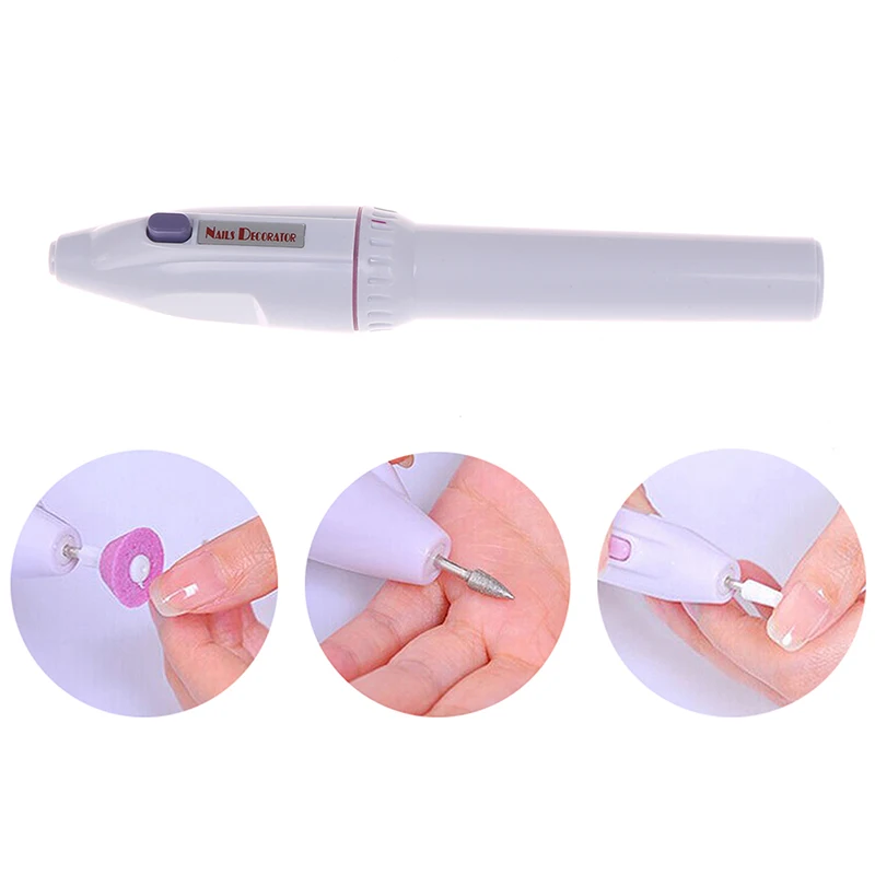 Maniküre Pediküre Gel Polnischen Datei Puffer 5in1 Mini Nail art Bohrer Maschine Elektrische Nagel Bohrer Stift Handstück Bits Nail art werkzeuge