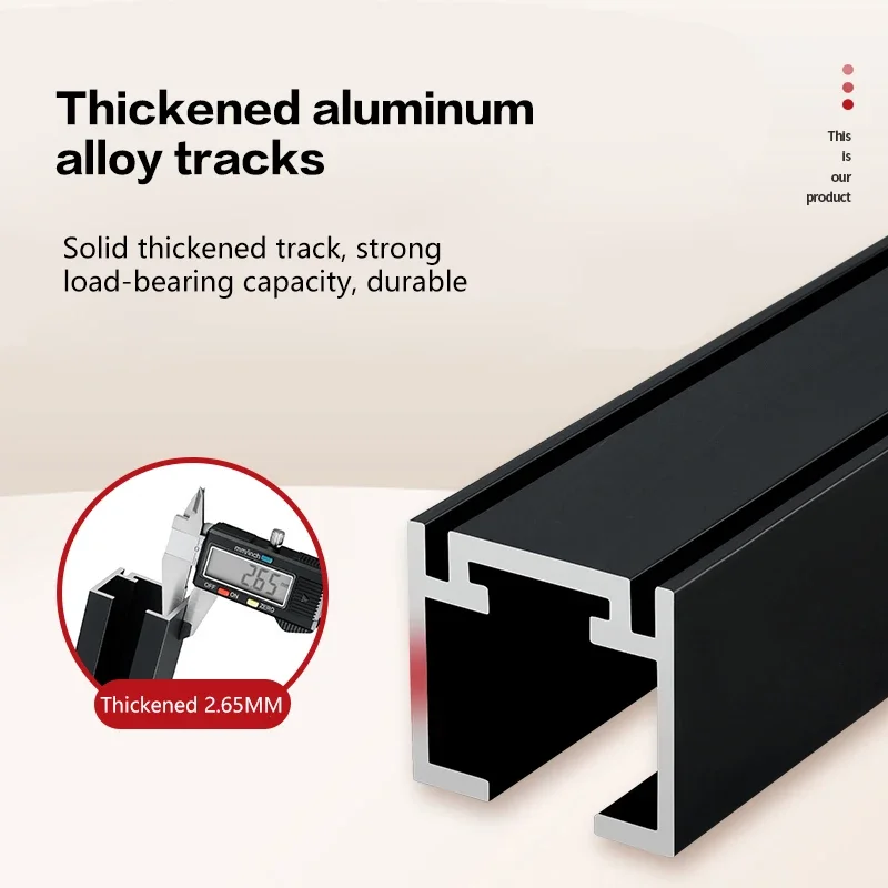 Summit Invisible Sliding Door System Two-Way Soft Close Buffer Flat Door Track For Wardrobe And Bedroom Hardware Accessories