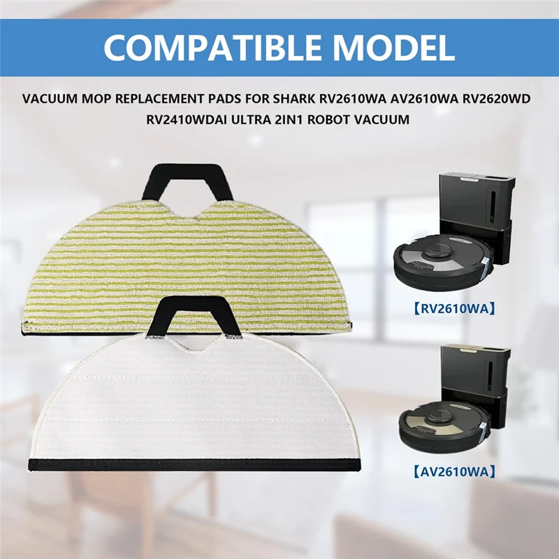 

Y42A-Сменные мягкие подушечки для швабры для Shark AV2610WA RV2620WD RV2401WD RV2610WFUS AI Ultra 2- In-1Robot, вакуумные аксессуары