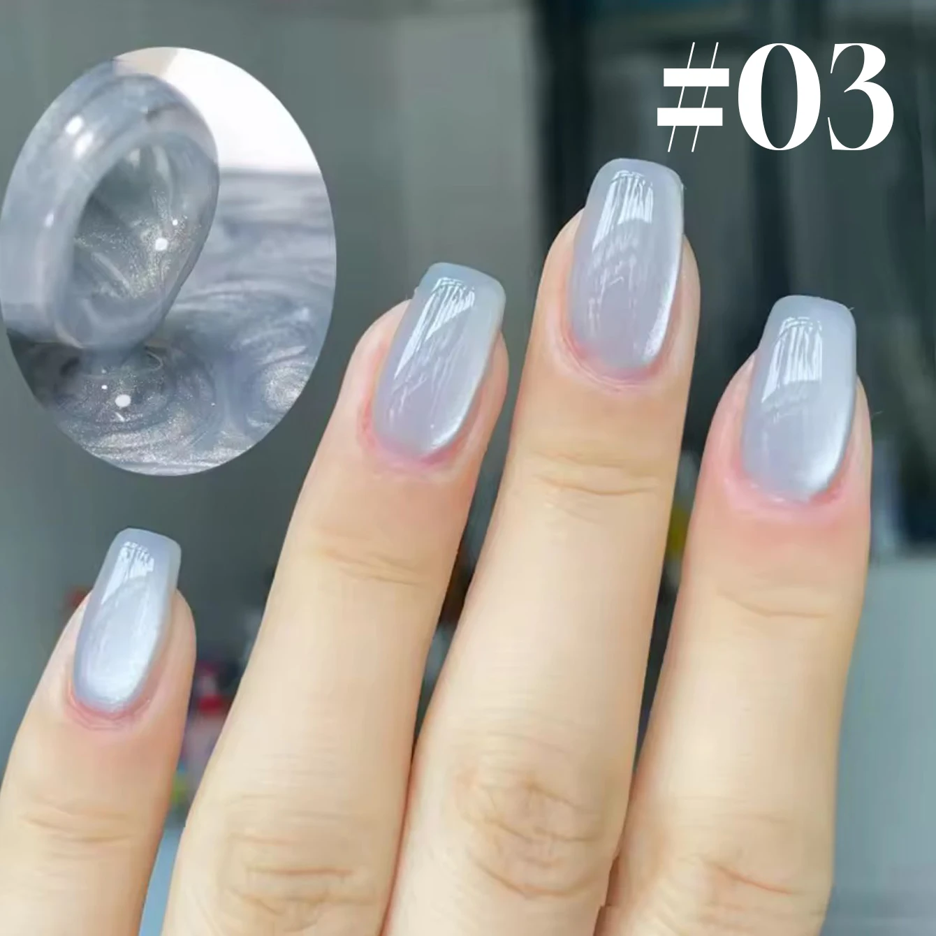 1 Uds ZH otoño puro deseo hielo transparente brillo de espejo arte de uñas de larga duración cuentas de vidrio de luz blanca esmalte de uñas de Gel de ojo de gato