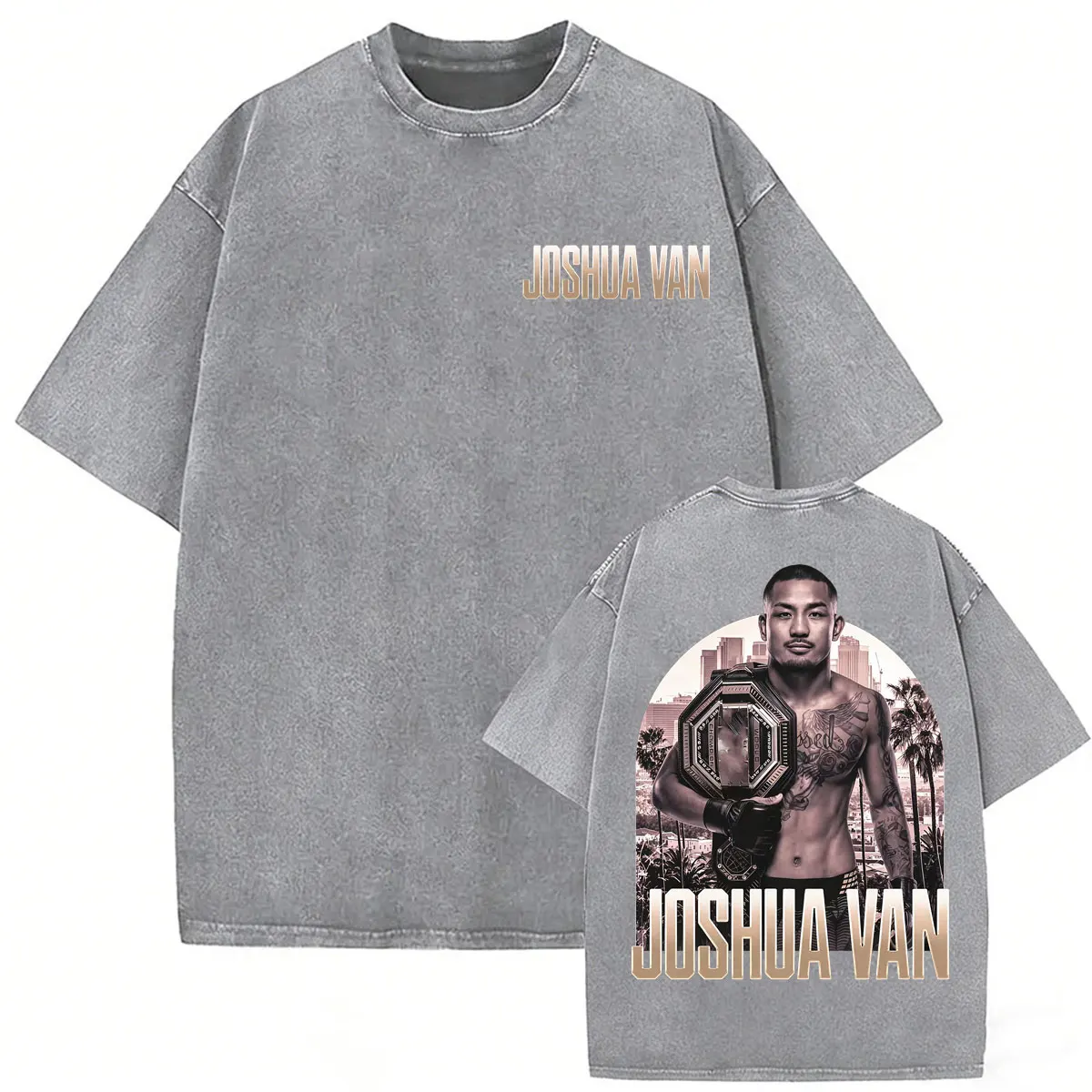 Limited Joshua Van The Fearless Vintage Washed T Shirts Men Women Harajuku Streetwear Gothic T-shirt High Quality Casual T Shirt