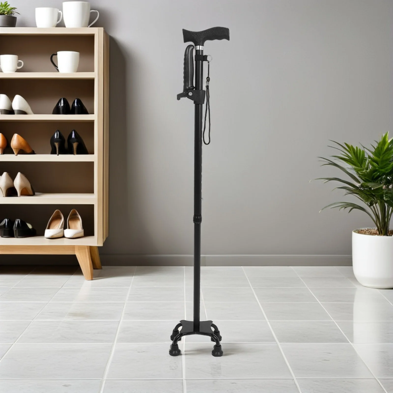 

1 Set Portable Telescopic Walking Cane Lightweight Aluminum Foldable Adjustable For Elderly Anti-Slip Grip Indoor Outdoor Use